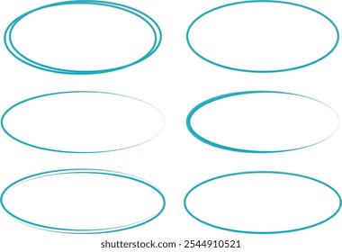 emerald green abstract different ellipses frames set vector