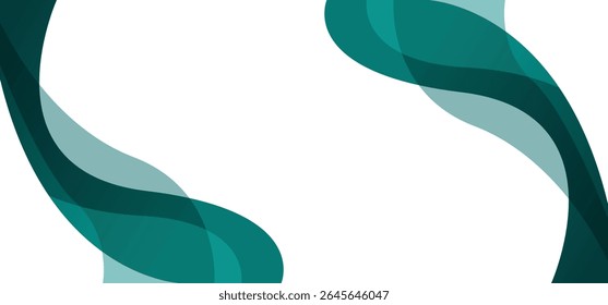 Emerald green abstract fluid wave border on a white background. Vector illustration