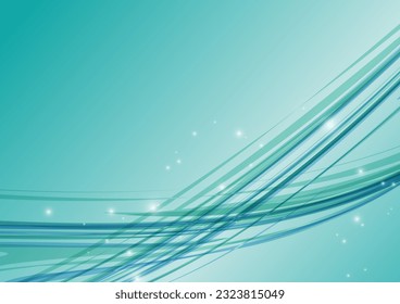 Emerald green abstract wave background