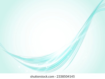 Emerald green abstract wave background