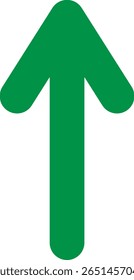 Ícone de seta para cima verde esmeralda Forma arredondada simples Indicador direcional Símbolo seta verde