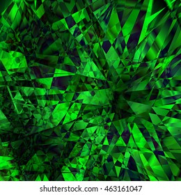 Emerald green background. Abstract vector background. Triangle design.