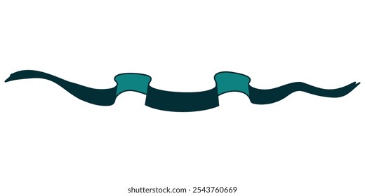 Emerald green banner, Green ribbon vector illustration