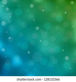 emerald green bokeh light background. Vector illustration