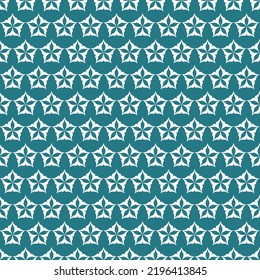 Emerald Green Decorative Seamless Pattern Star Asterisk On Dark Background