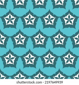 Emerald Green Decorative Seamless Pattern Star Asterisk On Dark Background