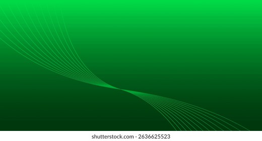 Emerald Green Gradient with Flowing Lines Background: Abstract Design for Modern Presentations and Digital Artwork, Illustrative Fresh Tone, and Clean Graphics