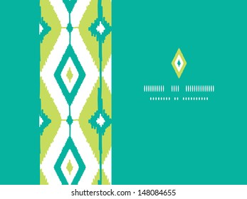Emerald green ikat diamonds horizontal seamless patterns backgrounds