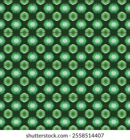 Emerald Green Ikat Hexagon Pattern