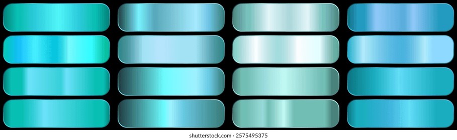 Emerald Green Leaf Gradient Vector Texture Gradient Templates Set.