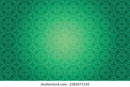 Emerald Green Ornamental Pattern Background, Seamless Decorative Vector Pattern