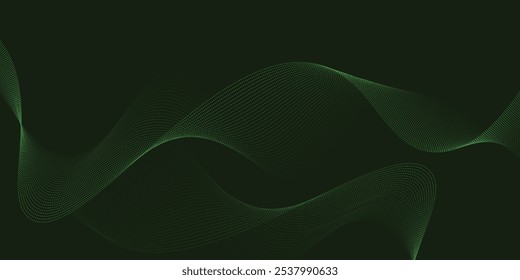Emerald Green Particle Wave Design with Flowing Lines and Textured Details, Ideal for Modern Digital Backgrounds, Eco-Friendly Design Projects, and Innovative Web Designs