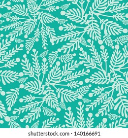 Emerald green plants seamless pattern background
