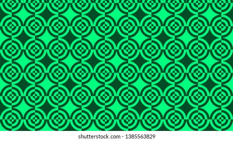 Emerald Green Quarter Circles Pattern
