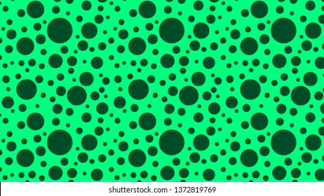 Emerald Green Random Circles Dots Pattern