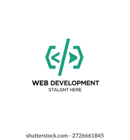 Smaragdgrüne Software Engineering Symbol mit sauberer Typografie. Moderne Identität für Webdesign und Kodieragentur.