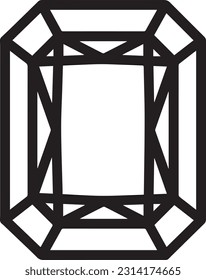 Emerald icon, gemstone vector art. Jewel symbol.
