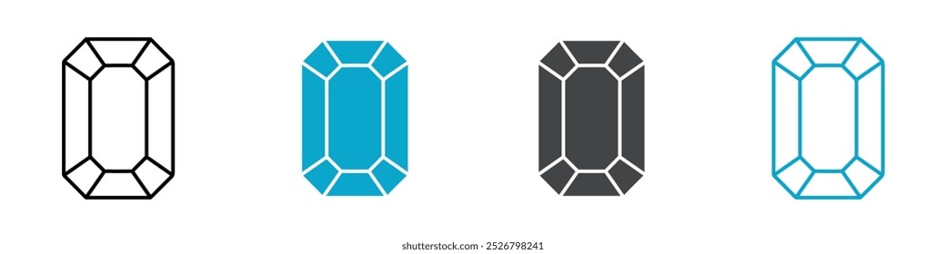 Conjunto de iconos de esmeralda Ilustración Logo