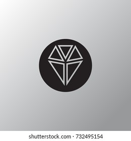 Emerald icon in trendy isolated on grey background.Vector illustration.