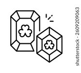 Emerald Isle vector outline icon. EPS 10 file