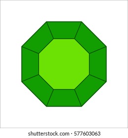 Emerald jewel or gem symbol simple flat icon on background