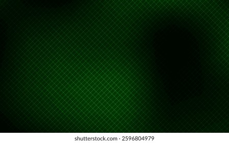 Emerald Lattice Gradient, A Textured Abstract Background with Diminishing Light and Precise Geometric Patterns for Dynamic Digital Applications