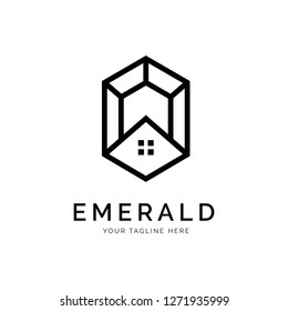 Emerald Logo concept. Creative Minimal design template. Symbol for Corporate Business Identity. Creative Vector element