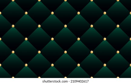 Emerald luxury background with golden beads. Vector illustration.