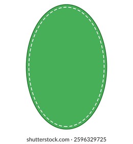 Emerald Oval with Dashed Border Green oval shape border