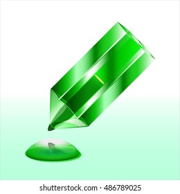 Emerald pen with ink drop / Vector illustration, cartoons design