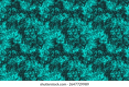 Fundo de pixel de esmeralda techno style.Fundo de pixel de esmeralda no estilo de techno: textura digital dinâmica, perfeito para projetos modernos, jogos, sites e projetos abstratos. Fundo brilhante futurista