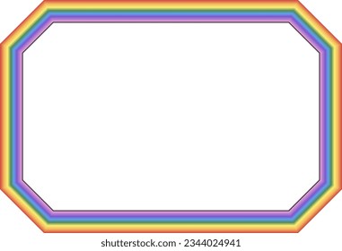 Emerald Rectangle Frame Rainbow frame spectrum colorful color gradient photo frame borders background element decoration creative design ornamental borders isolated celebration
