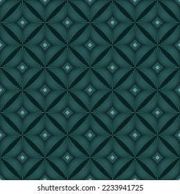EMERALD SEAMLESS VECTOR BACKGROUND WITH ABSTRACT SQUARES