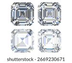 emerald square-cut diamond, a popular and elegant diamond shape characterized by its rectangular facets and step-cut design.