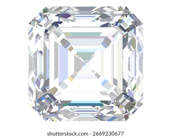 emerald square-cut diamond, a popular and elegant diamond shape characterized by its rectangular facets and step-cut design.