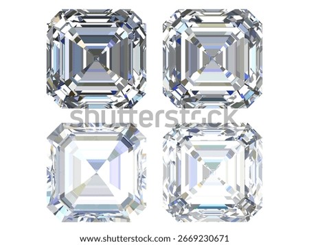 emerald square-cut diamond, a popular and elegant diamond shape characterized by its rectangular facets and step-cut design.
