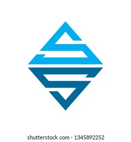 Emerald SS Initials Lettermark Symbol Logo Design