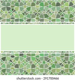 emerald stained glass or mosaic - vector background and frame for text