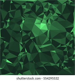 Emerald stone background vector illustration, abstract beautiful gemstone texture in deep and sparkling shades of green.