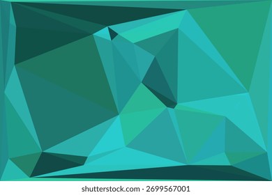 Emerald Teal Low Poly Background: Geometric Abstract Sea Green Texture Vibrant abstract background in teal, turquoise, and sea green. Great for digital art and futuristic concepts.
