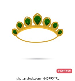 Emerald tiara color icon for web and mobile design