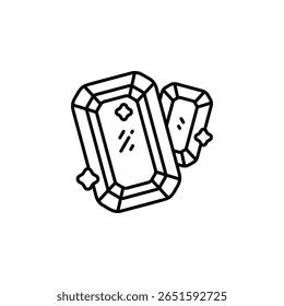 Smaragdfarbenes Vektorsymbol. Schmuck Symbol Linienstil. perfekte Verwendung für Logo, Präsentation, Website und mehr. moderne Icon Design Outline Stil