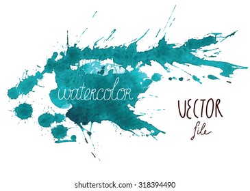 Emerald watercolor blot vector