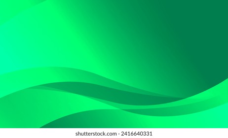 Emerald Waves Abstract Background, A vibrant and smooth abstract background featuring elegant waves of various shades of green, creating a calming and aesthetic visual experience.