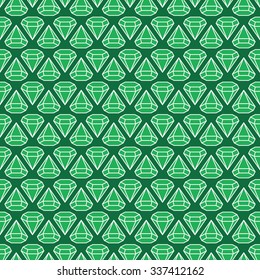 Emeralds are forever, Seamless pattern with abstract gemstones