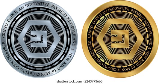 ilustraciones vectoriales de monedas emc-emercoin. 3 quinquies ilustración.