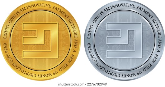 emercoin-emc coin vector illustrations. 3d illustration.