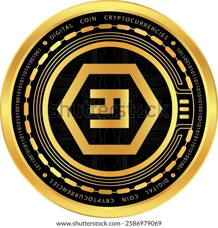 emercoin-emc cryptocurrency illustrations on abstract background. 3d illustrations.