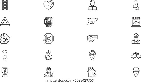 Emergencies icons High-Quality Vector Icons Collection with Editable Stroke. Ideal for Professional and Creative Projects.