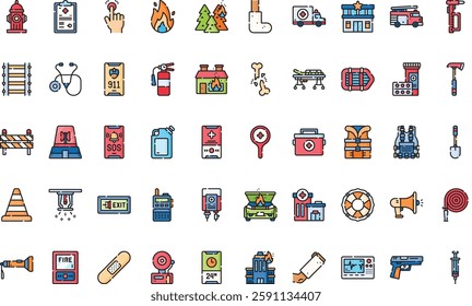 Emergencies icons High-Quality Vector Icons Collection with Editable Stroke. Ideal for Professional and Creative Projects.